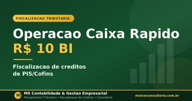 Fiscalização de créditos de PIS/Cofins — Operação Caixa Rápido da Receita Federal