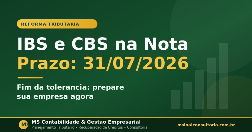 IBS e CBS na nota fiscal 2026