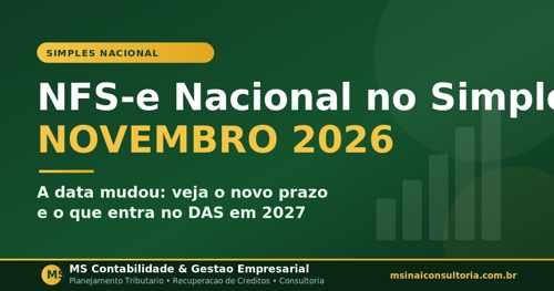 NFS-e Nacional obrigatória no Simples Nacional a partir de novembro de 2026